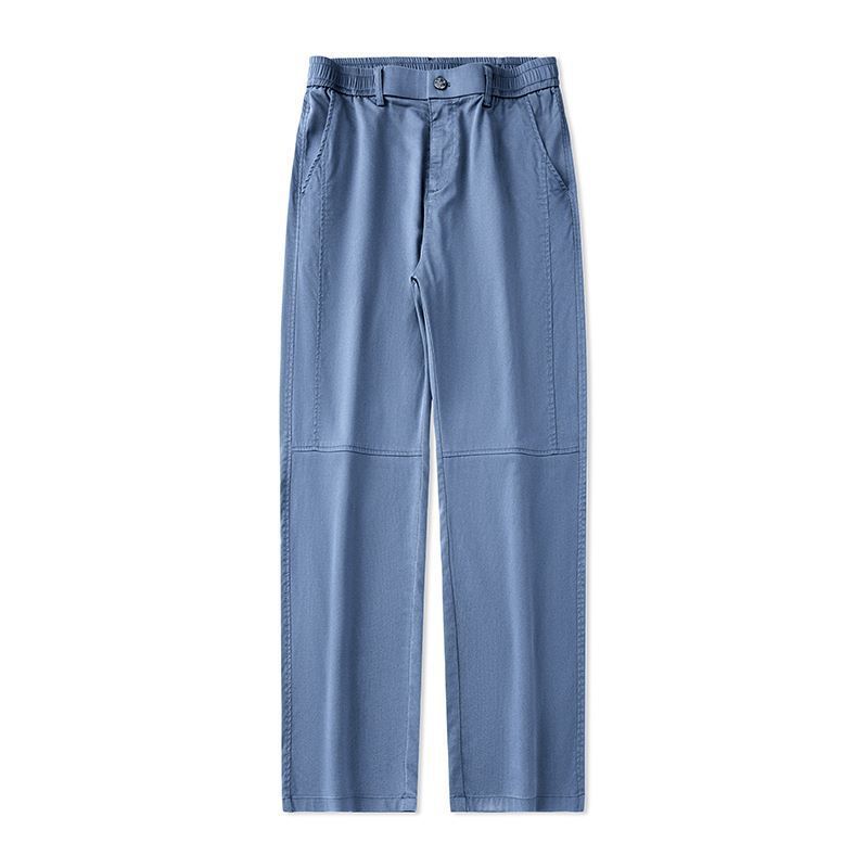 Men's Fleece-Lined Lyocell Relaxed Fit Pants – Straight Leg, Breathable & Stretch Casual Trousers (Black/Grey/Beige/Blue)_viptrois.com
