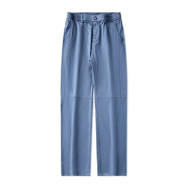 Men's Fleece-Lined Lyocell Relaxed Fit Pants – Straight Leg, Breathable & Stretch Casual Trousers (Black/Grey/Beige/Blue)_viptrois.com