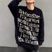 Autumn And Winter Street Loose Sweater Outerwear Style Sweater Letter Knit Sweater_viptrois.com