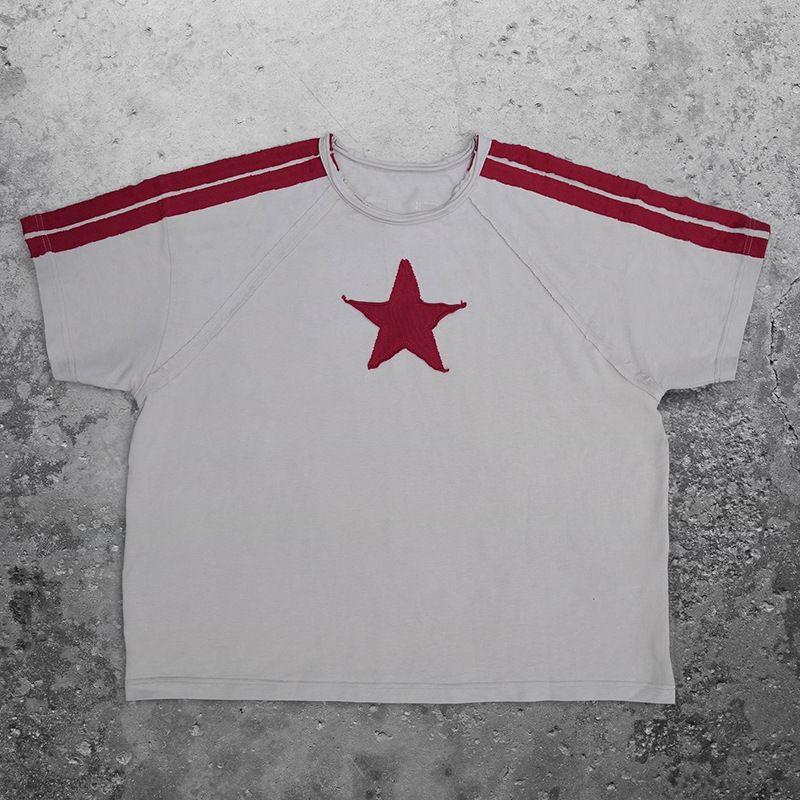 Y2K Aesthetic Patchwork Star Print Oversized T-Shirt - Vintage Punk Style Short Sleeve Tee For Women & Men_viptrois.com