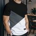 Men’s Slim-Fit Color Block T-Shirt – Breathable Polyester, Short Sleeve Crew Neck (5 Colors, 5 Sizes)_viptrois.com