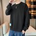 Youth Long Sleeved T Shirt Sweatshirt Men's Autumn And Winter New Round Neck Casual Top Student Trendy All Match Bottoming Shirt_viptrois.com