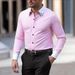 Men's Clothing Color Matching Collar Shirt Button Slim Shirt Business Casual Cotton Design Shirt_viptrois.com