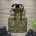 Men's Detachable Hood Thickened Vest For Autumn & Winter - Casual Warm Sleeveless Jacket In Light Grey, Black, Army Green, Khaki (Sizes L-6xl)_viptrois.com