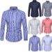 Men's Slim Fit Handsome Striped Long-sleeved Shirt Large Size Fashion Casual Cardigan Shirt_viptrois.com