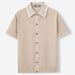 Men's Light Luxury Silk Polo Cardigan - Short Sleeve Cool Business Sweater_viptrois.com