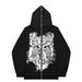 2023 Dark Butterfly Unisex Hoodie Gothic Couple Harajuku Oversized Zipper Sweatshirt_viptrois.com