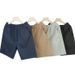 Men's Summer Casual Shorts - Cotton-Like Fabric Solid Color Streetwear Relaxed Fit Athletic Shorts With Pockets_viptrois.com