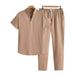 Men's Clothing Casual Sports Suits Short Sleeved Trousers Solid Color Trend T-shirt Sets_viptrois.com