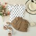 Baby Clothing Girls sweet polka dot flying sleeve T-shirt shorts set short sleeve shorts two sets_viptrois.com