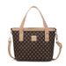 Women's Pu Leather Crossbody Bag With Print & Quilted Pattern, Medium Size Handbag For Daily Use, Phone Pouch & Makeup Organizer (Black/Brown)_viptrois.com
