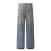Men's Clothing Retro Jeans New Summer Style Washed Old Ink Printing Graffiti Loose Wide Leg Pants Trousers_viptrois.com