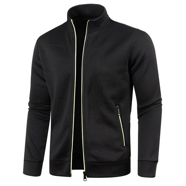 Autumn New Men's Loose Casual Solid Color Cardigan Thin Fashion Top Sweater Jacket Sports Jacket_viptrois.com