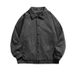 Men's Suede Fleece Jacket Winter Fashion Lapel Casual Coat Loose Fit Daily Wear Multi-Pocket Outerwear_viptrois.com