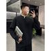 Winter Thick Warm Knit Sweater High Neck Two Piece Design Spliced Trim New Year Holiday Men's Women's Clothing_viptrois.com