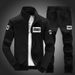 Men's 3-Piece Arrow Track Suit Set - Lightweight Hooded Jacket & Joggers For Casual & Sports - Breathable 100% Polyester - Grey/Black/Navy (M-Xxxxl)_viptrois.com