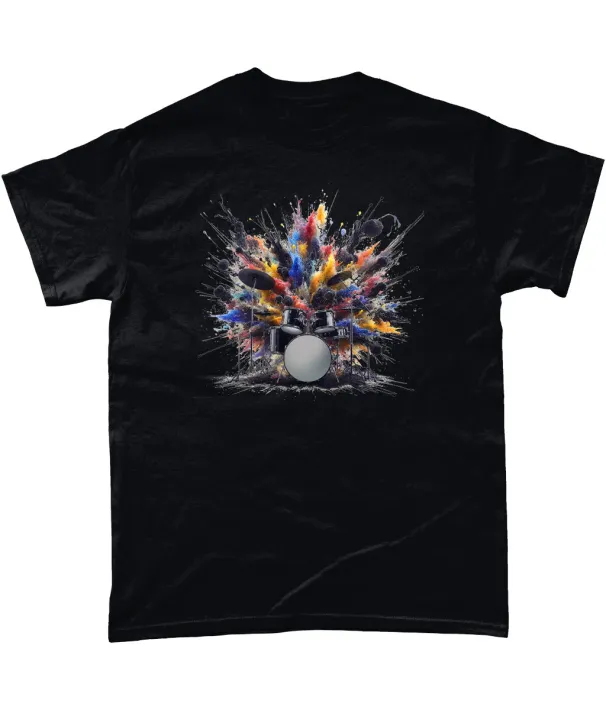 Exploding Drums Full Colour T Shirt Mens Womens Tees Top The Who Drummer Keith Moon_viptrois.com