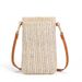 Summer Beach 2024 New Women's Versatile One Shoulder Diagonal Straddle Vertical Phone Bag Grass Woven Zero Wallet_viptrois.com