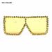 Clearance Large Square Frame Rhinestone Colored Sunglasses For Women Cross Border Platform Hot Selling Trendy Sunglasses For Women_viptrois.com