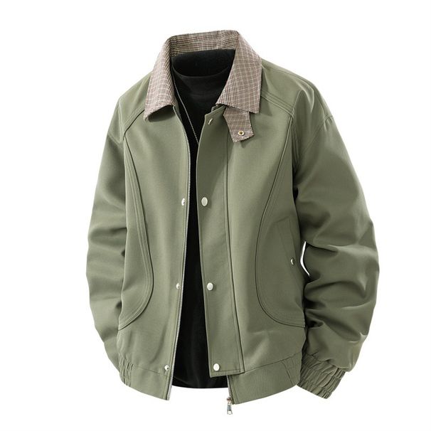 Men's Clothing New Jacket Men's Brand Spring And Autumn Casual Lapel Plaid Men's Fashion Jacket Men_viptrois.com