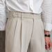 Men's Clothing Casual High Waist Suit Trousers Business Drape Straight Pants Retro Suit Nine Points Trousers_viptrois.com