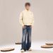 Men's Clothing High Street Retro Rhizome Print Wide Leg Jeans Washed And Distressed Loose And Versatile Straight Leg Floor Length Trousers Trend_viptrois.com