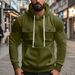 Men's Heavyweight Fleece Hooded Workwear Sweatshirt With Multiple Pockets - Warm & Stylish Outdoor Pullover For Autumn & Winter_viptrois.com