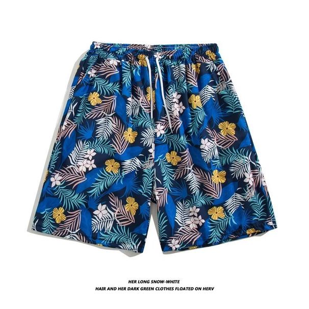 Men's Beach Pants Trendy Brand Loose Five-Point Quick-Drying Flower Shorts Casual Large Pants_viptrois.com