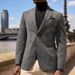 Men's Suede Slim Fit Single-breasted Blazer Jacket For Autumn & Winter - Waterproof & Windproof Business Casual Suit_viptrois.com