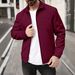 "Waffle-Knit Zip-Up Jacket - Slim Fit Cotton-Blend Casual Cardigan For Men In White/Grey/Black/Khaki/Olive/Burgundy (S-XXXL)"_viptrois.com
