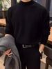 Half Turtleneck Men's Autumn And Winter Trendy Brand High-End Thick Knitted Sweater Lazy Style Slim Fit Inner Layer Base_viptrois.com