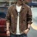 Men's Denim Jacket Brown Plus Size Tooling Men's Denim Jacket Men's Fashion_viptrois.com