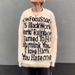 Autumn And Winter Street Loose Sweater Outerwear Style Sweater Letter Knit Sweater_viptrois.com