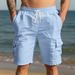 Men's Summer Beach Shorts Breathable Linen Loose Workwear Multiple Pockets Skin Friendly Style_viptrois.com