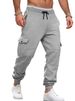 Cross-Border European And American Autumn Winter Fleece Men's Cargo Patchwork Multi-Pocket Drawstring Sports_viptrois.com