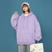 White Tall Hoodie Women, Solid Color, Size, Oversized, Early Winter Coat For Plus Size Women_viptrois.com
