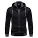 Men's Clothing Men's Slim Fit Zip-Up Hoodie - Contrast Trim Sportswear Jacket (Black/Grey/Maroon, M-XXXXL)_viptrois.com