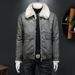 Winter New Men's Fur Integrated Fleece Thickened Coat Slim Fashion Warm Coat_viptrois.com