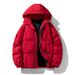Men's Fleece-Lined Hooded Puffer Jacket - Korean Style Winter Coat With Stand Collar, Windproof Casual Outerwear (Black/ Cream/ Red/ Olive Green)_viptrois.com