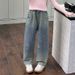 Q669 Beaded And Rhinestone Jeans New Children's Miscellaneous European And American Jeans_viptrois.com
