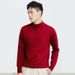 1 Solid Color Men's Mid-High Collar Thickened Knitted Sweater Spring Autumn Winter Round Neck Casual Loose Long Sleeve_viptrois.com
