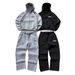 Men's Clothing Men's Trendy Hooded Graffiti Letter Print Sports Casual Comfort Sweatshirt Set_viptrois.com