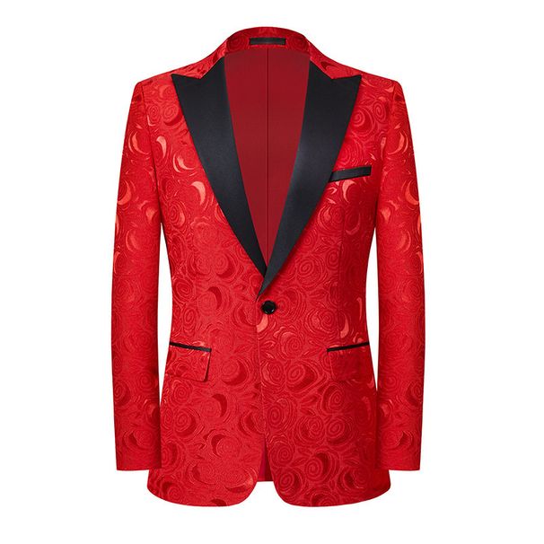 1 New Style Foreign Trade Jacket Korean Version Casual Peak Lapel Stage Performance Cross-Border Single Men's Suit_viptrois.com