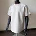 Men's Clothing Cleanfit Men's Patchwork Shoulder Short Sleeve T-Shirt Style Heavyweight Pure Cotton Top Small Collar 5/6 Sleeve_viptrois.com