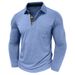 Men's Clothing Men's Long Sleeve T-Shirt With Collar - Comfortable Cotton Blend Fabric, Classic Fit, Multiple Colors For Everyday Wear_viptrois.com