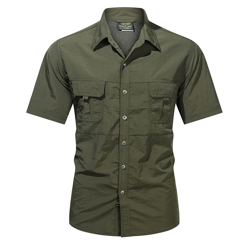 Men's Clothing Summer Short Sleeve Shirt Men's Outdoor Loose Tactical Shirt Casual Mountaineering Shirt Thin_viptrois.com