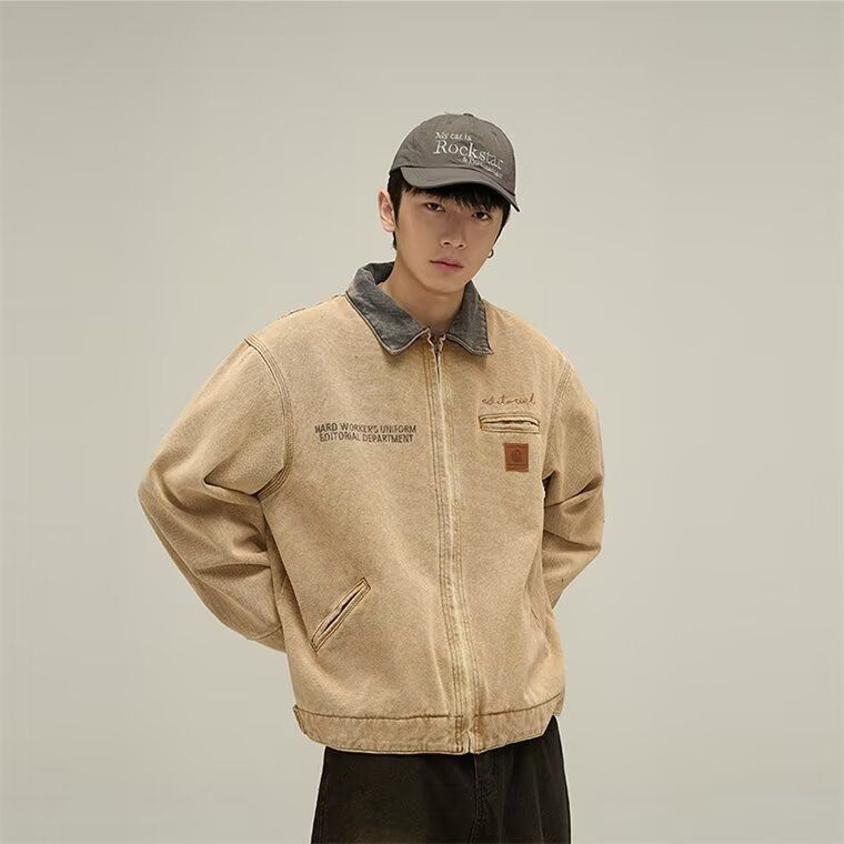 Spring And Autumn Color Blocking, Niche Design Sense, American Style Jacket, Men's Trendy Brand_viptrois.com