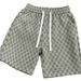 Men's Houndstooth Print Shorts Retro High Street Fashion 5-Inch Inseam Loose Fit Summer Casual Shorts_viptrois.com
