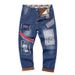 "Men's Distressed Wide-Leg Denim Pants – Fleece-Lined, Loose Fit, Patchwork Design (Blue/Black, Sizes 28-38)"_viptrois.com
