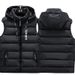 Men's Winter Hooded Padded Vest - Lightweight Quilted Jacket For Work & Casual Wear, Custom Logo Printing (Black, Grey, Red, Navy Blue)_viptrois.com